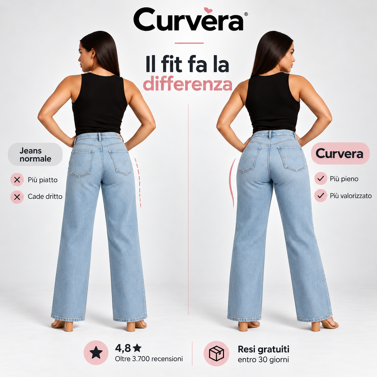 Il fit fa la differenza — jeans normale vs Curvèra